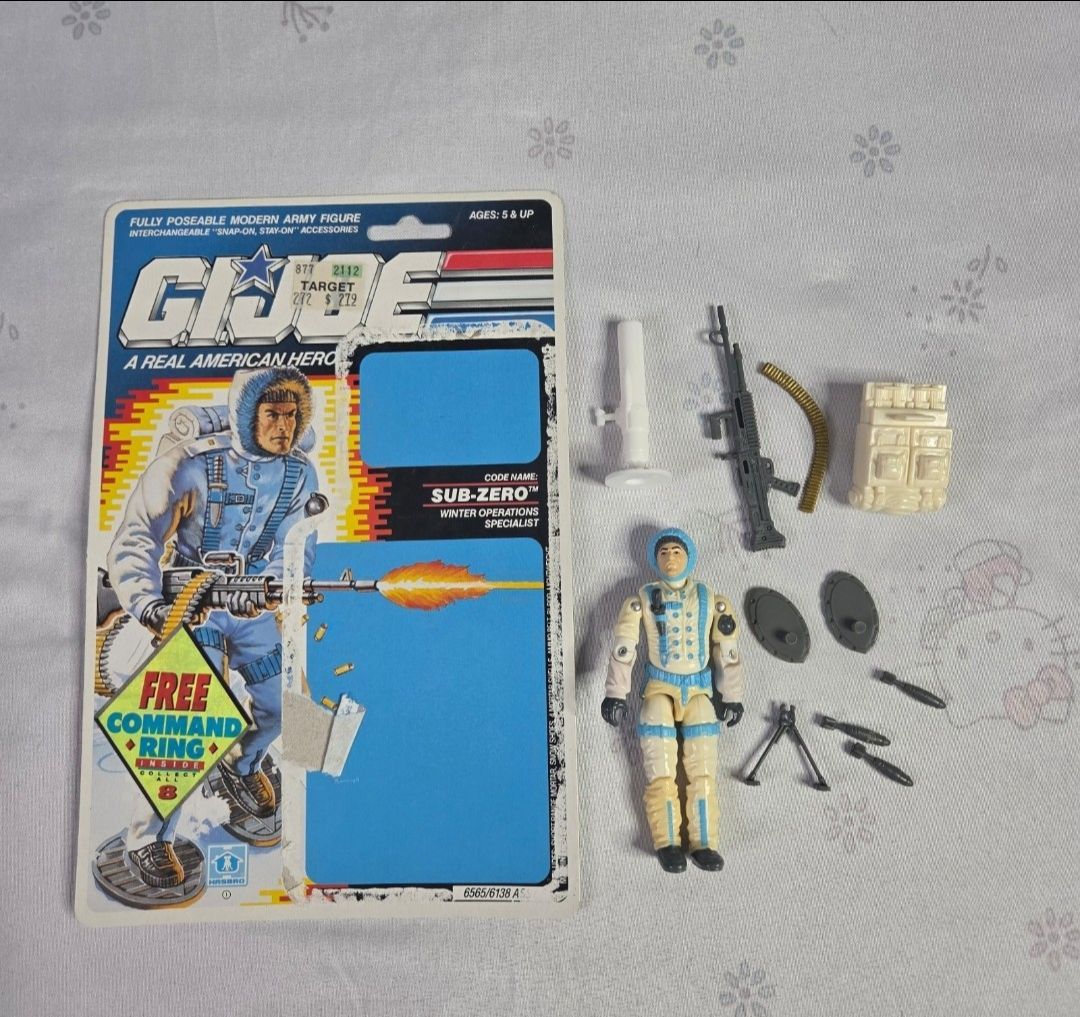 Gi Joe - Sub-Zero V1 Vintage Full Card Back 1990 Hasbro ARAH Action Figure