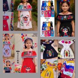 Variety of Mexican Dresses, Girls - Vestidos Méxicanos, Niñas
