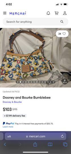 Dooney and Burke bumble bee hand deals bag and wallet