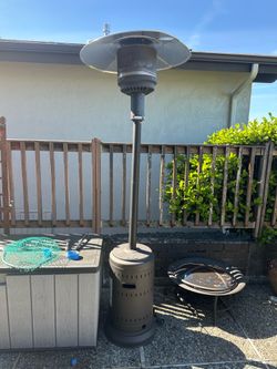Exterior propane tower heater.