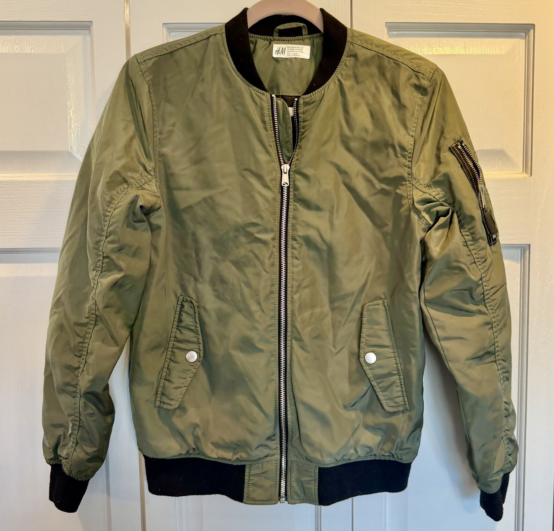 Youth 12/14Y Olive Green H&M Bomber Jacket $15