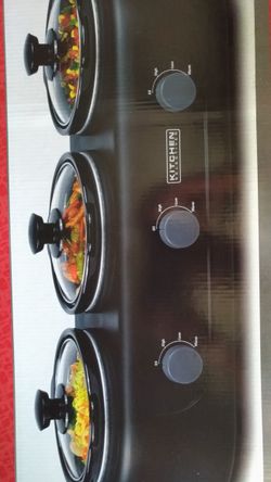 3 crock slow cooker new