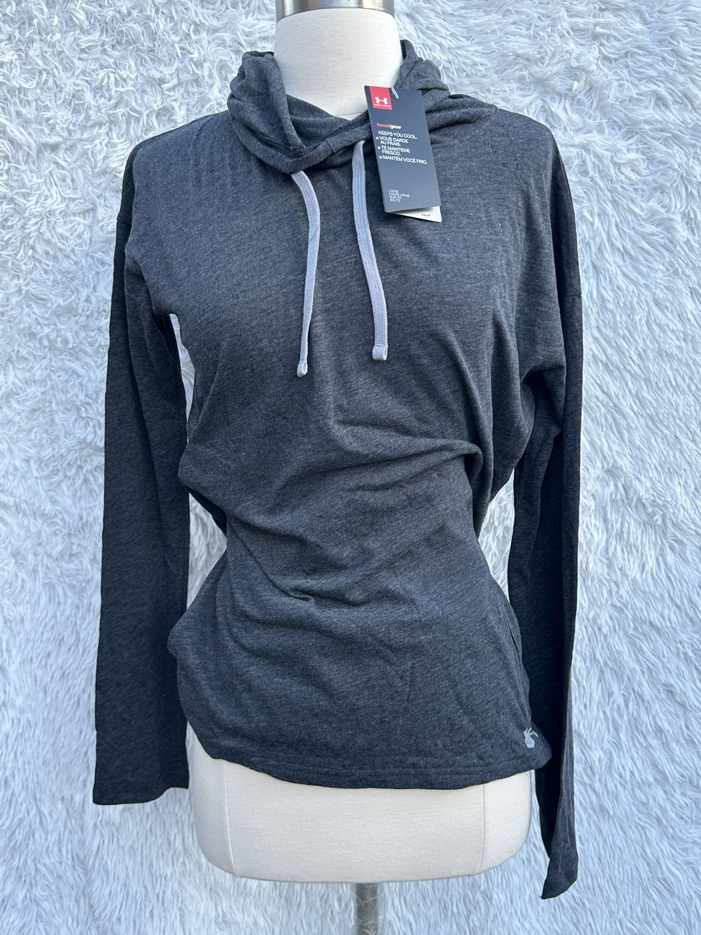 Women's Gray Long Sleeve Hoodie under Armour Heat Gear size small Or Medium Available