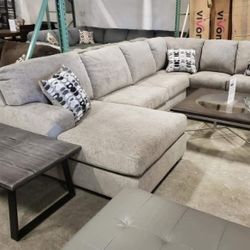  Platinum RAF Sectional With Chaise Ashley U Shape Same Day Delivery
