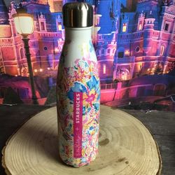 Starbucks Lilly Pulitzer Pink Resort Floral Stainless Steel Tumbler 