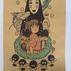 Spirited Away Chihiro No Face Retro Poster