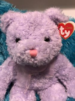 Vintage 2003 purple 14” Ty Teddy Bear Lilac plush plushie doll ! Toy sale! Free gift with purchase