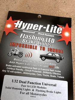 Hyper-Lite Flashing Motorcycle Brake Lites