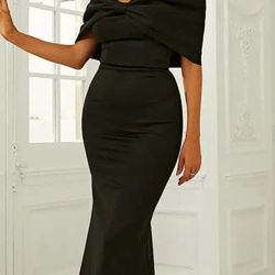 Miss Ord Formal Satin Black Dress New Was 80$ 