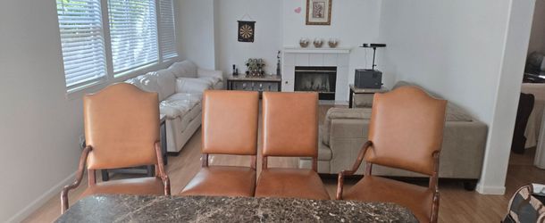 Set of 6 Genuine Leather Dining Chairs