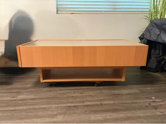 Glass top 2 side drawer coffee table