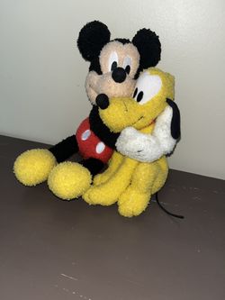 Vintage Fisher-Price 2001 Disney Mickey and Pluto Plush Set – Excellent Condition with Tags