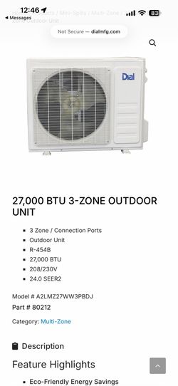 3 Ton mini split 3 zone