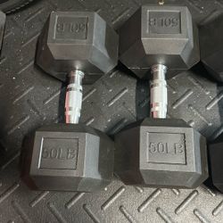 Pair Of 50 Lb Dumbbells 