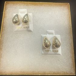 14 Karat Gold Tear Drop Earrings