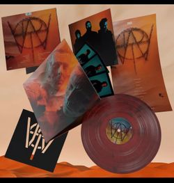 Will Of The People by Muse  -SIGNED ART CARDS - Red Black Marble LP