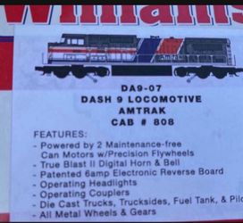 Williams O Scale Amtrak Engine 1:48 Diesel  New  greased And Ready To Go