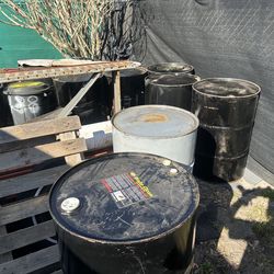 Metal 55 gallon drums