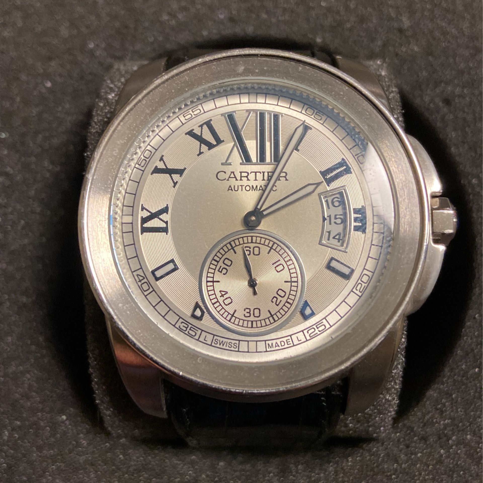 Men’s Cartier Watch With Alligator Strap, Nice