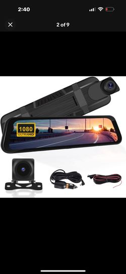 Dashcam Rear view Mirror 10 Inches HD dual Camera Touchscreen 