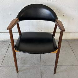 Leather And Wood Mid-century Modern Chair