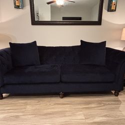 Tufted Velvet Couch And Chaise Chair Set