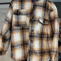 Ambiance Outer Wear Long Sleeves Button Up Jacket Size S