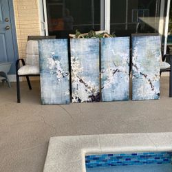 Wood Framed  Canvas  Pictures 4  @ $45.00