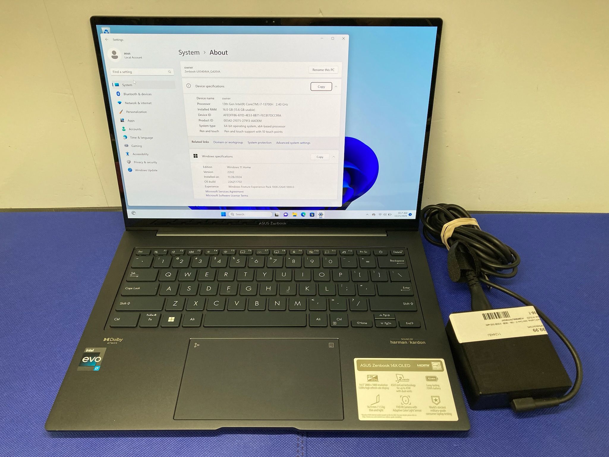 ASUS Zenbook 14 OLED 14” Touch Laptop, Intel Core I7 - 13th - 16GB - 512GB SSD
