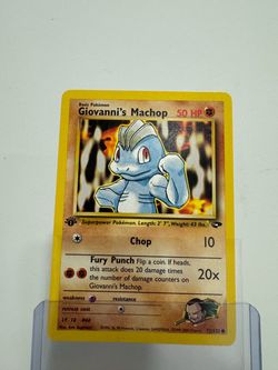Giovanni’s Machop 72/132 1st Edition Gym Challenge 2000 Pokemon English Vintage