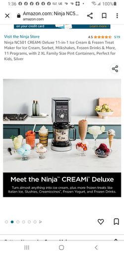 Ninja NC501 CREAMI Deluxe 11 In 1 Ice Cream Maker And More for Sale in  Gilbert, AZ - OfferUp