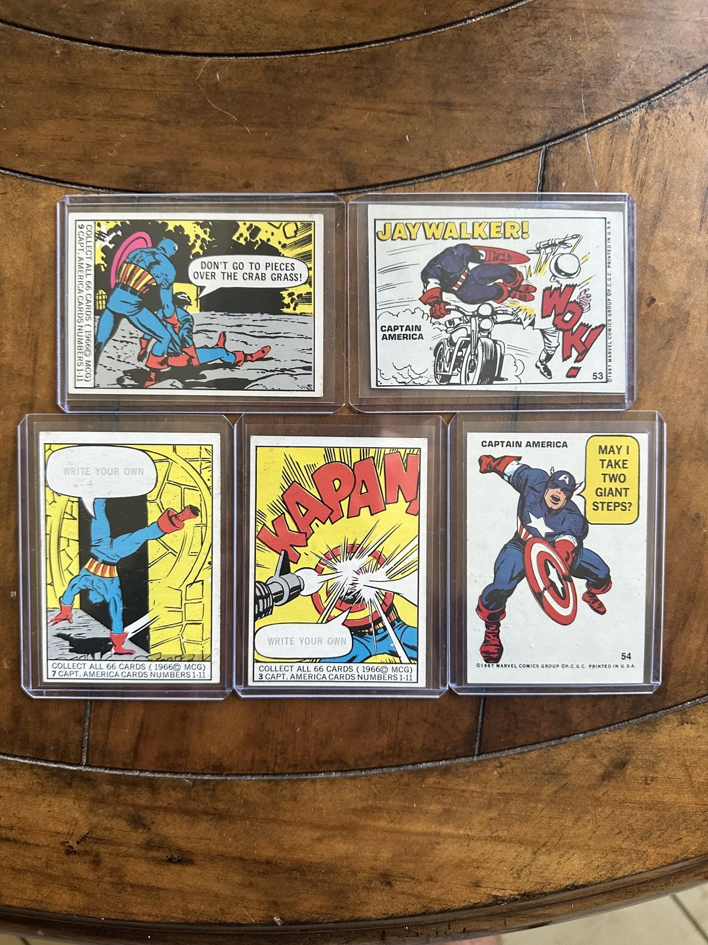 Vintage Marvel 1967 Captain America Sticker Card.