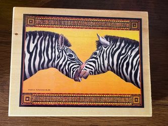 Kissing Zebras stamp