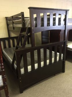 Twin and full bunk bed with mattresses