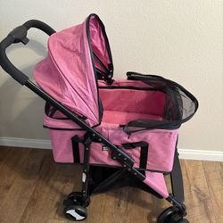 Pink Dog Stroller - For Small To Medium Size Dog