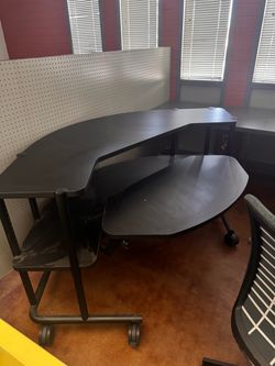 Free Black Desk with Monitor Shelf