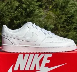 Men's Nike Court Vision Low Next Nature Casual Shoes - Triple White - Size 8.5