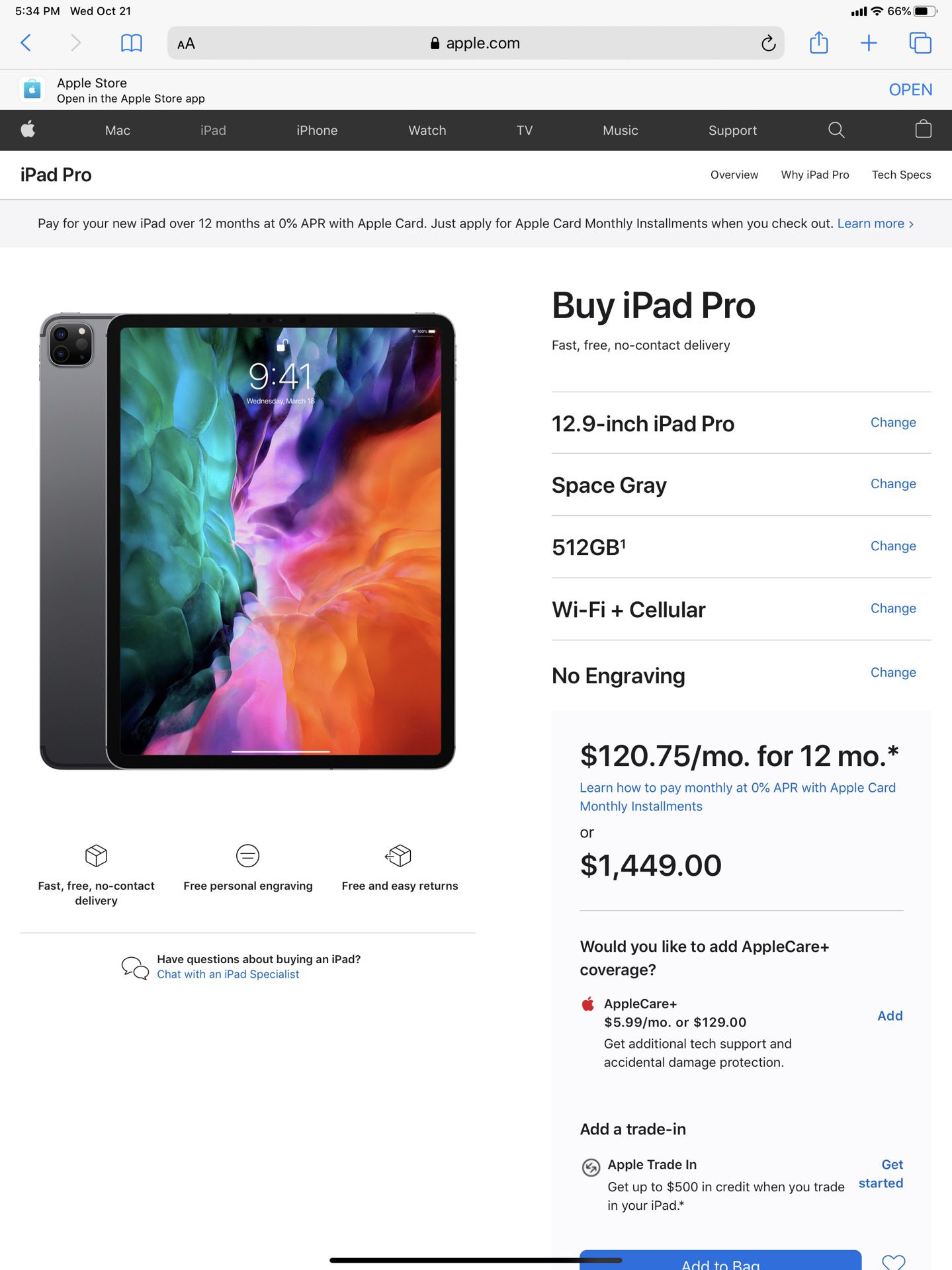 Brand new iPad Pro in the box 12.9 2020