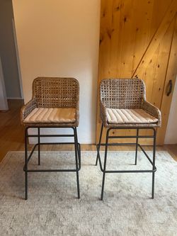 Ballard Designs Bailey Woven Bar Stools