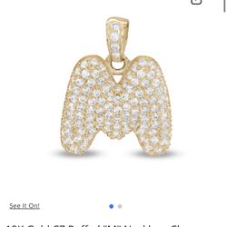 Bubble M Gold Pendent 