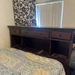   Wood Queen bed frame  