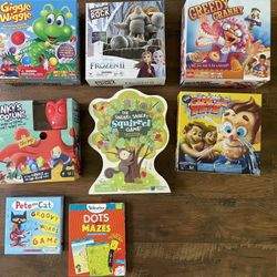 Kids Board Games- Monopoly Jr, Disneys Frozen Game, Greedy Granny, Pimple Pete, And More.