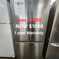 33 In W 21 Cu Ft Smart Counter Depth Max French Door Refrigerator With ICE Maker In Print Proof Stainless Steel 