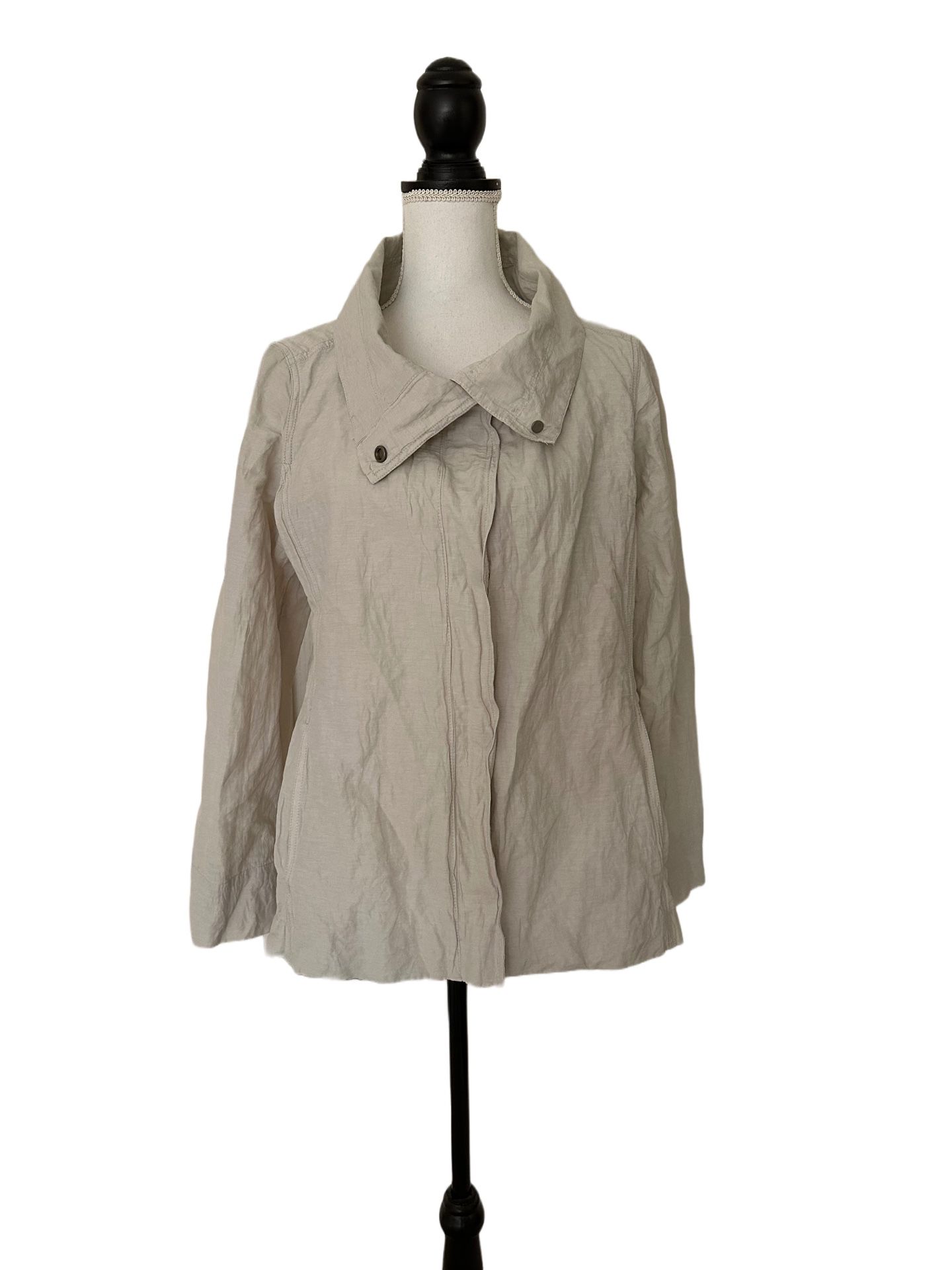 New Eileen Fisher Woman’s Ivory Light Jacket, Organic Cotton Jacket, Sz S