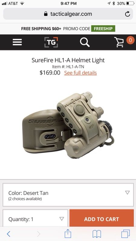 SureFire Helmet light