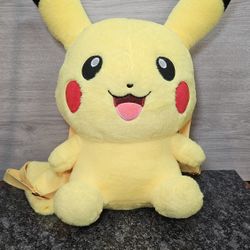 2014 Pokemon Go 16" Pikachu Plush Stuffed Backpack