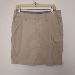 Duluth Trading Women's Cargo Khaki Stretch Skirt Skort Size 10