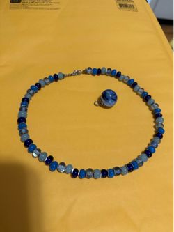 100% hand made glass necklace and pendant