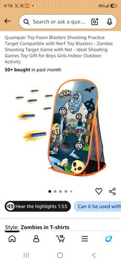 Quanquer Zombie Foam Blaster Shooting Target Game