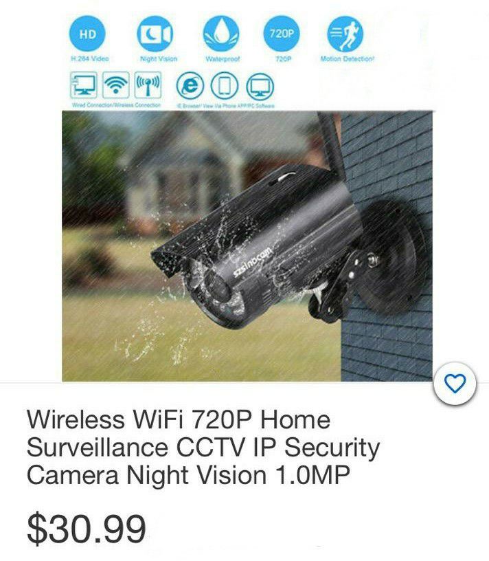 Wireless Wi-Fi 720p Home Surveillance CCTV IP Security Nigh Vision Camera